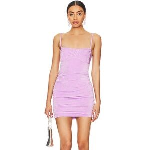 Superdown Alix Ruched Mini Dress in Lavender
